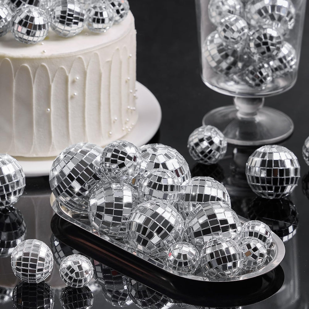 JOERSH disco ball cake topper 5cm close-up creates dramatic centerpiece