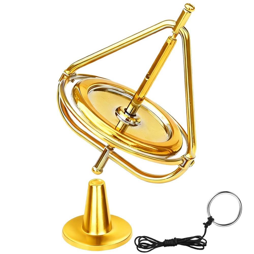 JOGEPEYO gyroscope with golden frame for a striking desk presence and balanced rotation