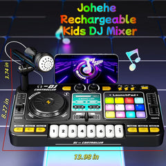 Johehe dynamic LED light show enhances disco-style playtime.