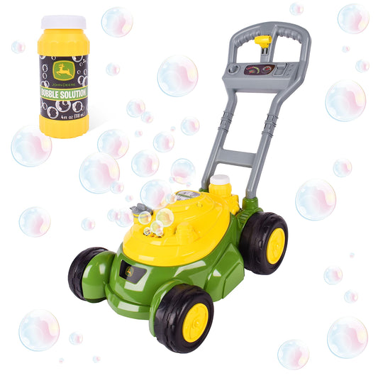 John Deere bubble lawn mower front view, spark imagination outdoors