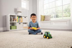 John Deere Johnny Tractor RC toy, back view, officially licensed colors and graphics.