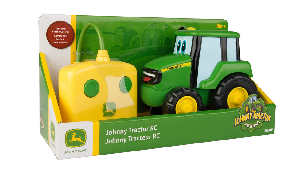 John Deere Johnny Tractor RC toy in action, promoting imaginative play through movement.