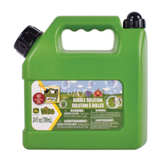 Kids enjoy imaginative outdoor bubble play with John Deere bubble bottle.
