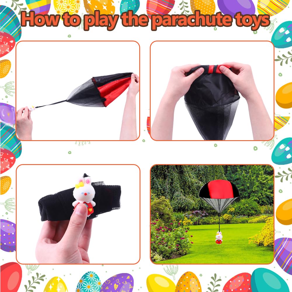 JOICEE Easter egg parachute duck toy, bright colors for outdoor egg hunts