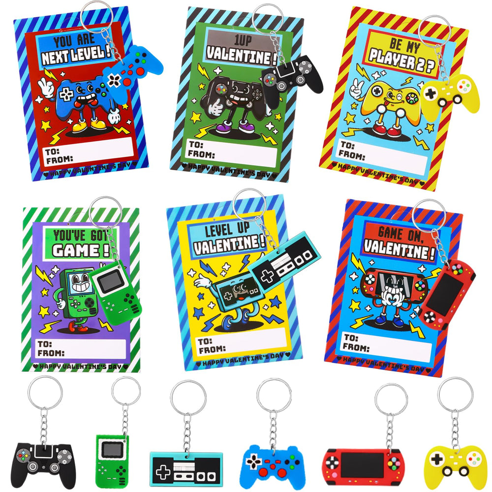 JOICEE valentines cards with six game controller designs for classroom exchanges.