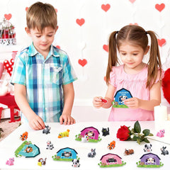 JOICEE Valentines cat figurine with bright details for classroom rewards