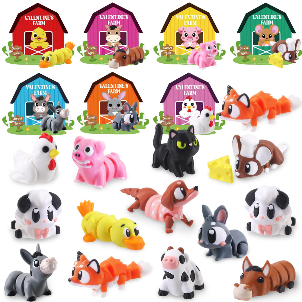 JOICEE Valentines donkey figurine with flexible joints for classroom gifts