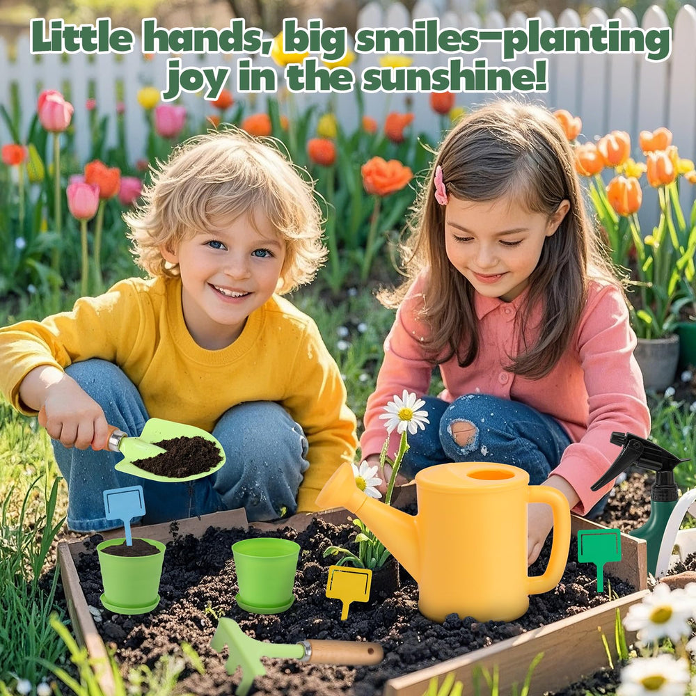 JOI MEW kid-friendly gardening fork with wooden handle supports easy digging