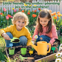 JOI MEW kid-friendly gardening fork with wooden handle supports easy digging
