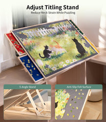 JOIN&JOY puzzle board supports up to 1,500 pieces for versatility.