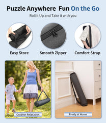 JOIN&JOY puzzle mat rollup storage bag keeps everything portable and secure.