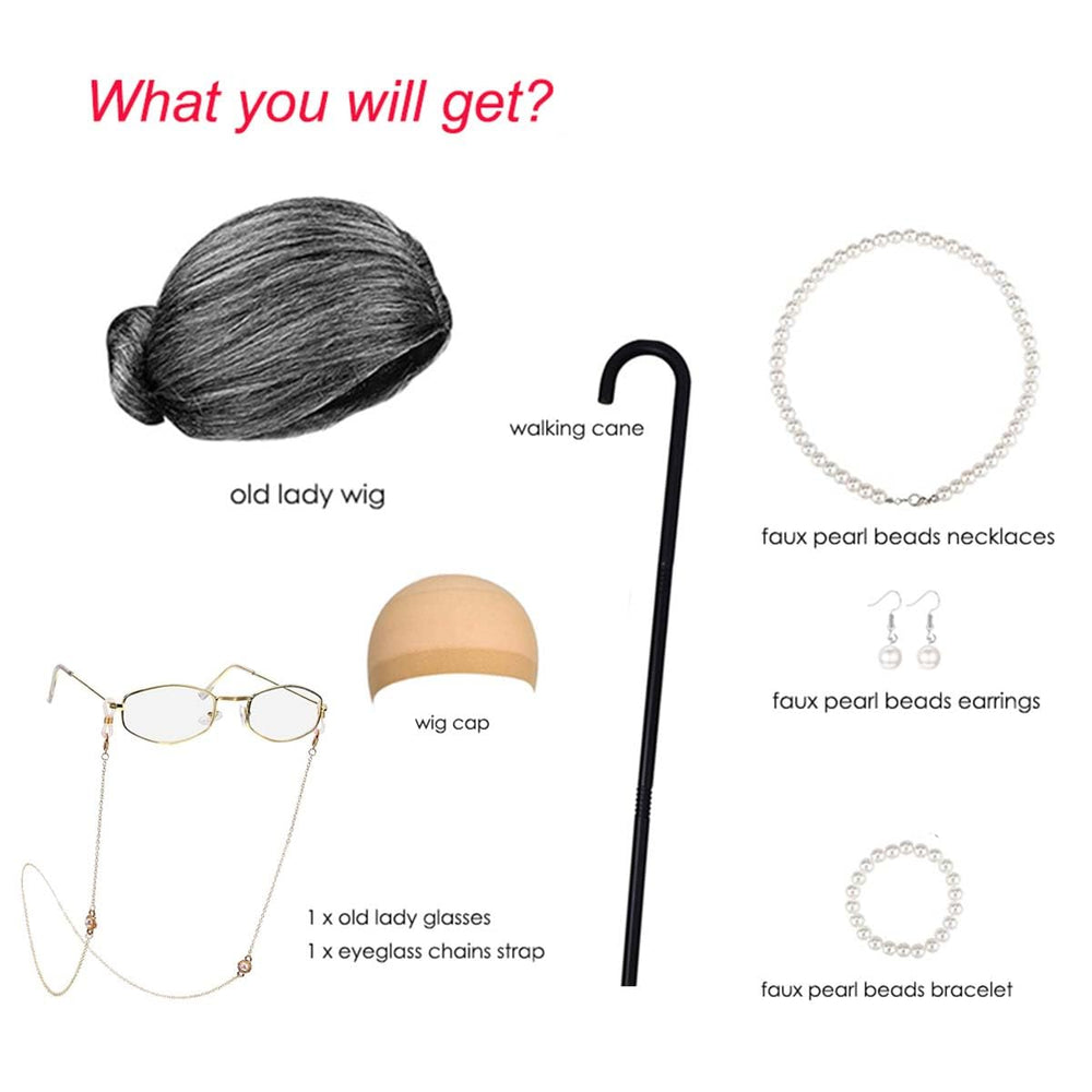 Joizomou old lady glasses complete convincing elder look