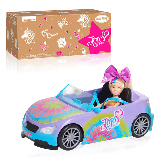 JoJo Siwa California Cruiser with sparkly ombre and rainbow tie-dye detail for imaginative play.