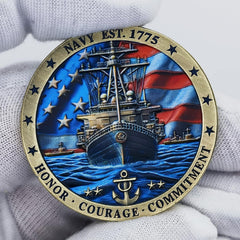 Jokimu flag and ship engraving on coin with fine craftsmanship