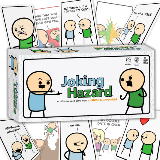 Joking Hazard box front with bold art for instant shelf appeal.