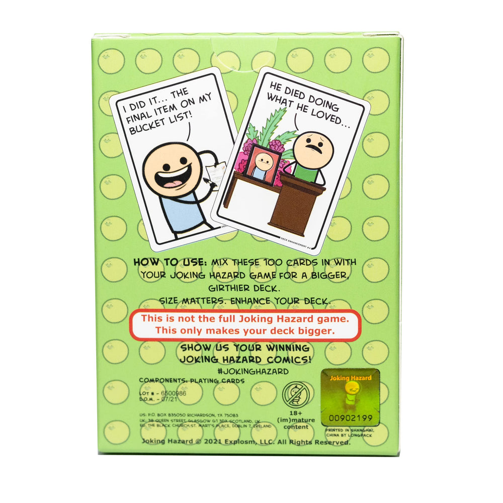 Joking Hazard Expansion 4 100 new cards close-up for humor variety.
