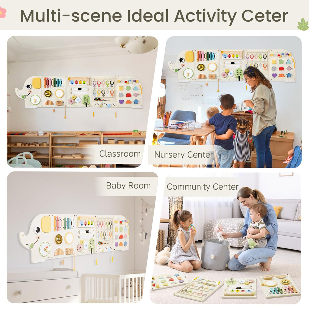 Jolie Vallée Elephant wall panel color recognition activity boosts early learning