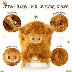 JOLIE VALLÉE TOYS & HOME Highlander cattle rocking horse assembly with two rockers