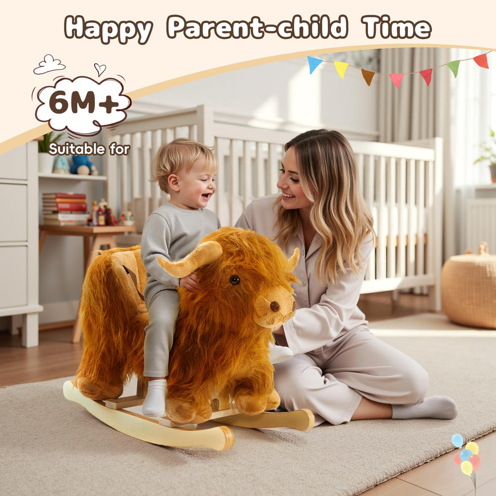 JOLIE VALLÉE TOYS & HOME Highlander cattle rocking horse packaging suitable for nursery