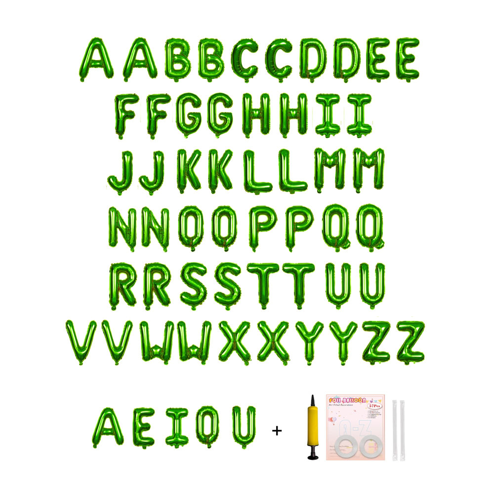 Jolixiraz 58-piece alphabet balloons arranged A-Z for personalized messages at celebrations.