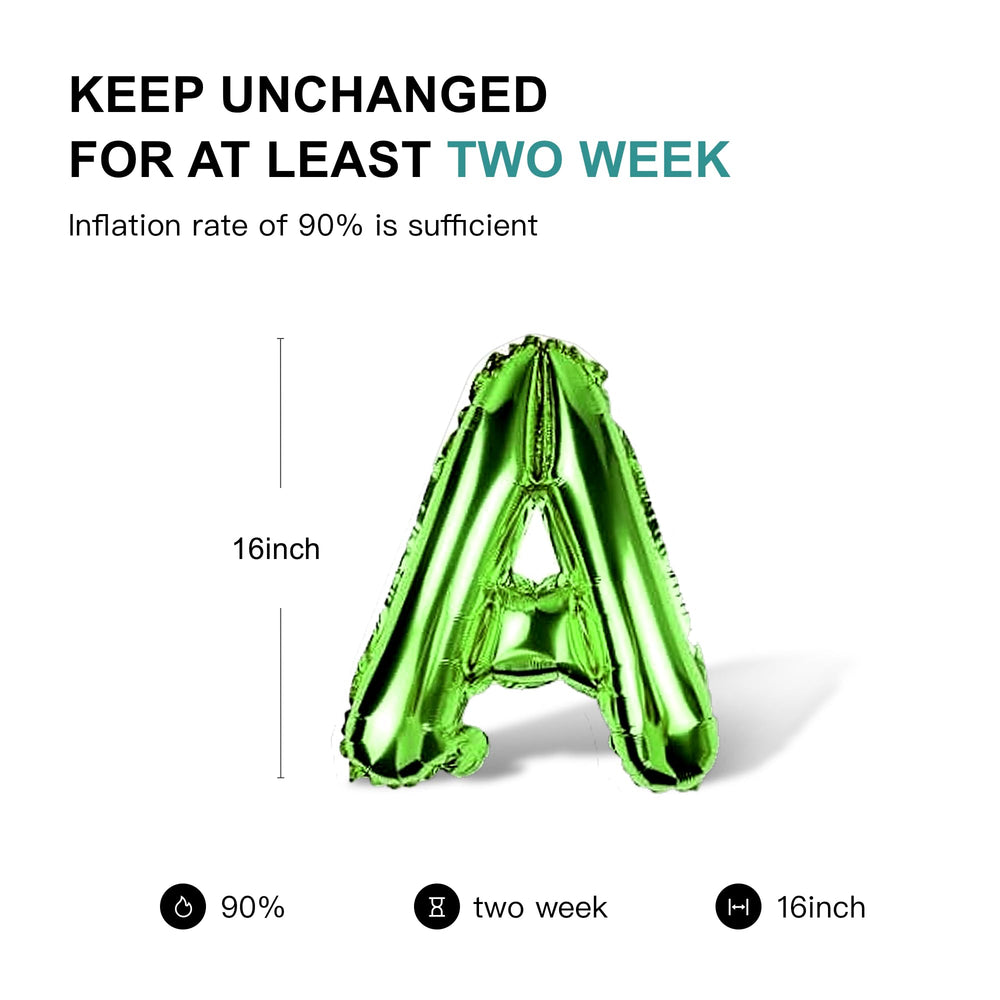 Jolixiraz self-sealing foil balloons in green ready for long-lasting decor.