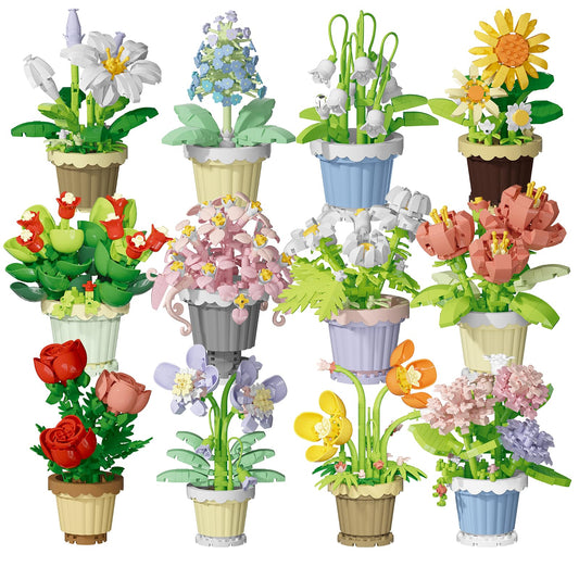Jollcnoia mini flower bonsai blocks brighten desks with a calming, nature-inspired display.