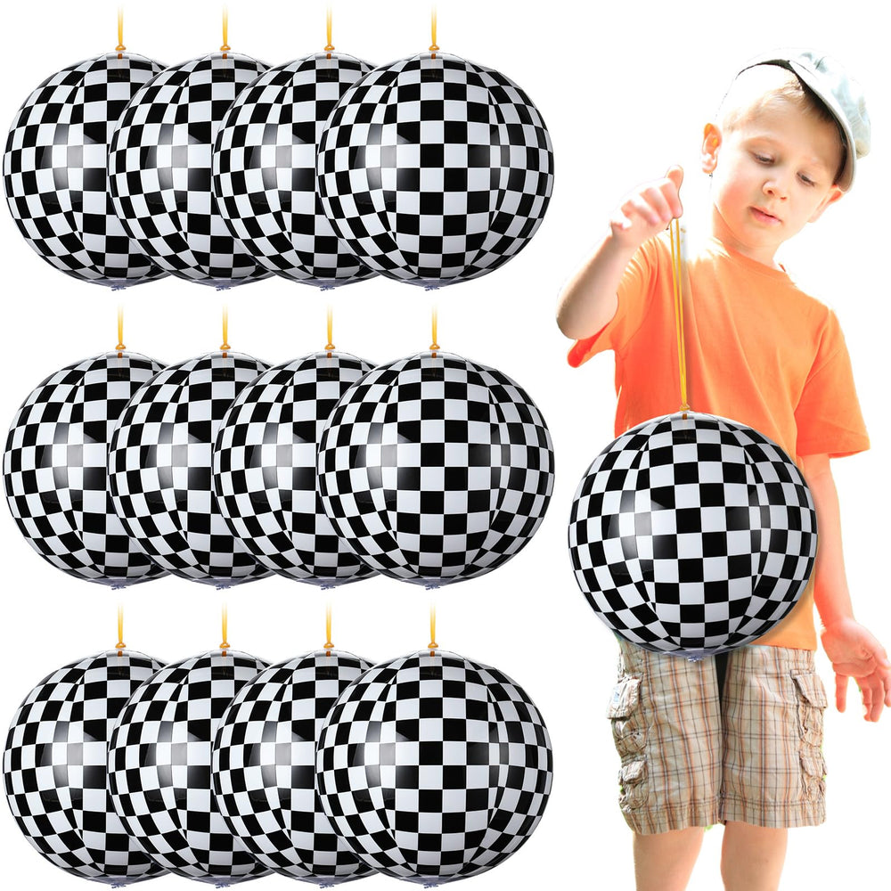 Black and white checkered pattern enhances racing party vibe.