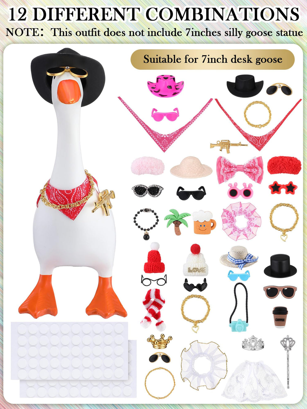 JolliLudo neckpiece accessory for desk goose outfits, accents outfits with a cohesive look.