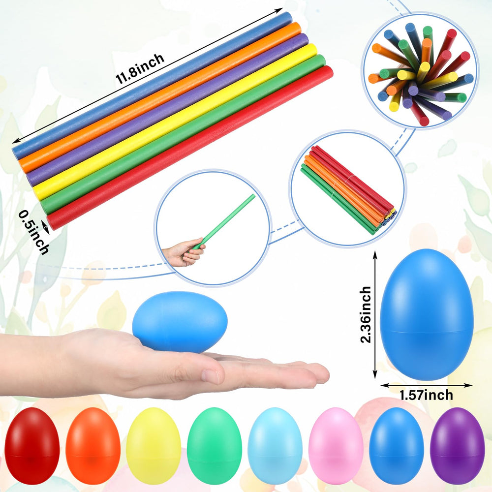 JolliLudo plastic egg shakers offer crisp sounds for energizing rhythm sessions