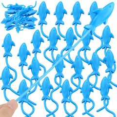 JolliLudo sticky shark blue toy clings to walls for playful ocean-themed decor.