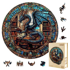 Jollitot Dragon Library Puzzle cover art invites calm focus for evenings at home.