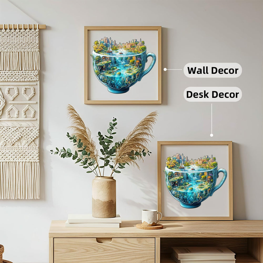 Jollitot teacup skyscrapers in blue cup adds decorative appeal