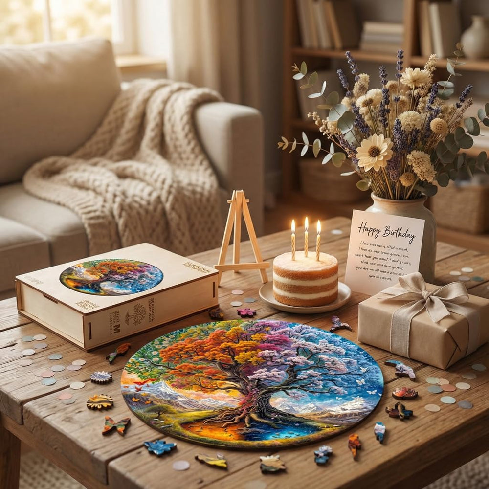 Jollitot puzzle displayed as wall art after completion