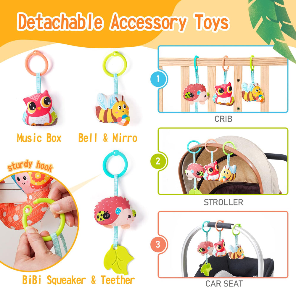 Jollybaby teether toy with safe chewing textures for soothing gums.