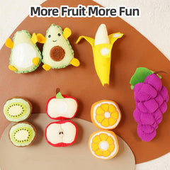Jollybaby Banana plush fruit: ideal for rolling, grouping, and coordinated play in pretend shops.