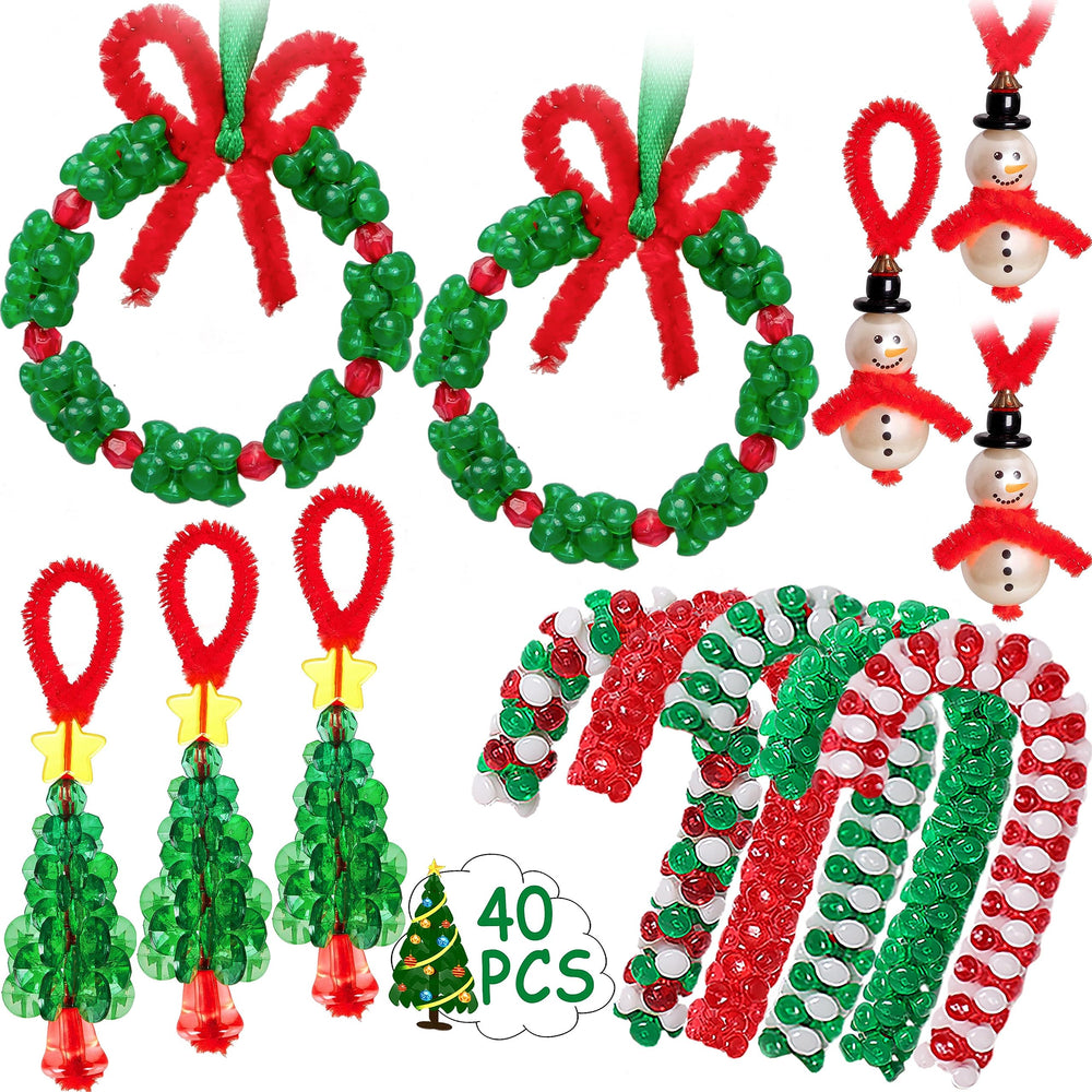 Jollylife wreath bead ornament kit ready for family decorating and keepsake making.