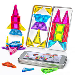 Jollynamy Mini Tiles with iron box travel case keeps playtime organized on the go.