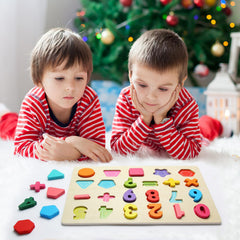 JOLSNAF toddler educational gift set with wooden puzzles for curious little learners