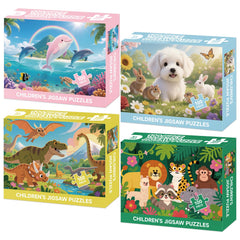 Jomzuci dogs puzzle box shown, ideal for playful learning and hand-eye coordination.