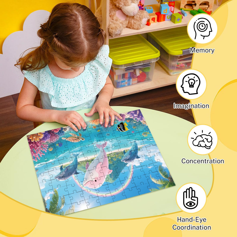 Jomzuci wildlife puzzle box featuring jungle creatures to boost memory and focus.
