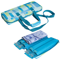 Jongyance mahjong rack bag green front view highlighting roomy interior for four racks.