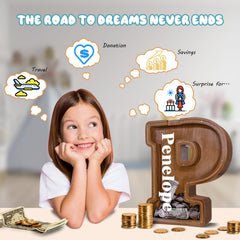 JOOMLAFLY acrylic savings panel lets kids monitor growth easily.