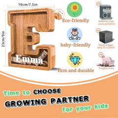 Eco-friendly wood construction supports durable JOOMLAFLY piggy bank.