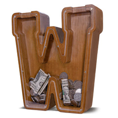 JOOMLAFLY initial letter piggy bank for kids encourages savings.