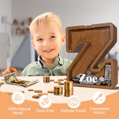 JOOMLAFLY initial piggy bank side view highlights capacity for longer savings