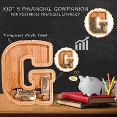 JOOMLAFLY personalized engraving on acrylic panel piggy bank for keepsake gift
