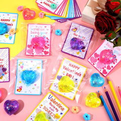 Joottuan four-color heart ball with glitter inside for tactile fun.