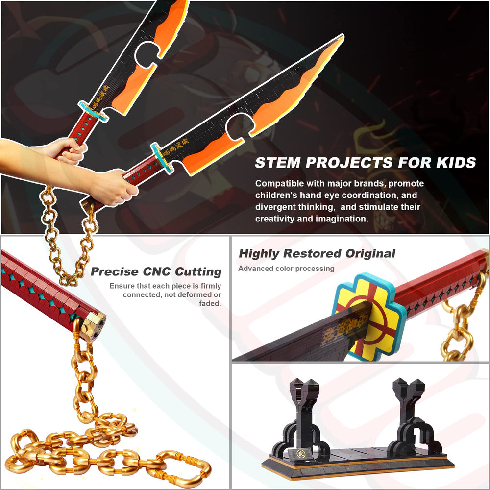 Jorumo sword-building set stand supporting the detailed Uzui sword.