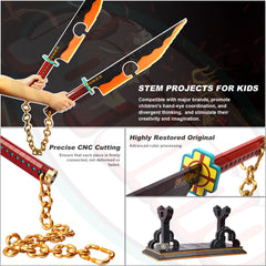 Jorumo sword-building set stand supporting the detailed Uzui sword.