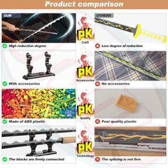 Jorumo dual-sword build kit for hands-on assembly and imaginative play.